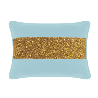 Coussin lumineux avec rayures strass - velours