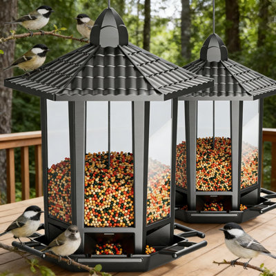 Ensemble de 2 mangeoires d'oiseaux Retro Pagoda