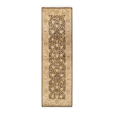 Tapis de couloir unique en laine noué à la main 2 pi 6 po x 8 pi 6 po nouvel âge Hayner