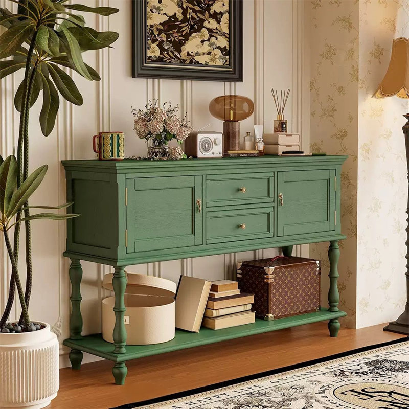 Retro Multifunctional Console Table, 35.43" H x 55.12" W x 15.75" D