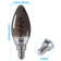 Dimmable E12 Candelabra Bulb, 60lm, Led Filament Candle Bulb C11, Smoky Grey Glass, 4000k Cool White
