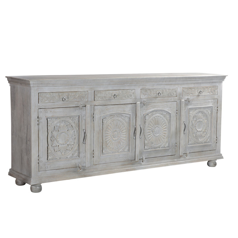 Harleen 102'' Solid Wood Sideboard, Gray