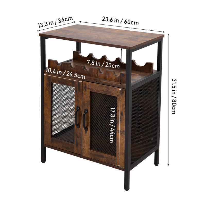 Solid Wood Open Shelving Wine Bottle Rack Brown