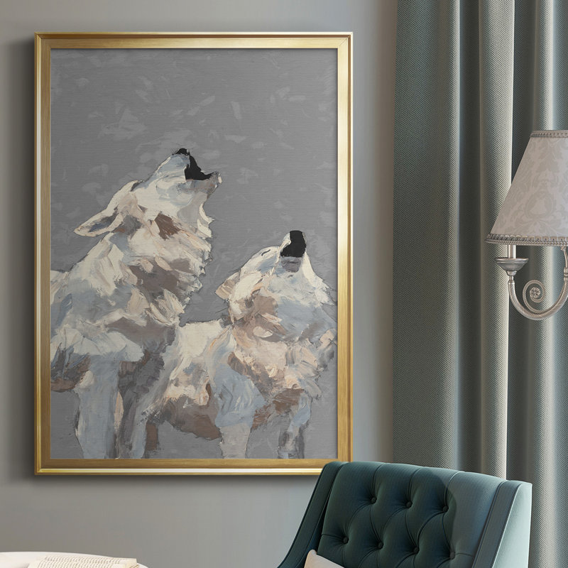 Midnight Wolves, reproduction d'art encadrée, Or, H 24,5 po x l 18,5 po x P 1,25 po