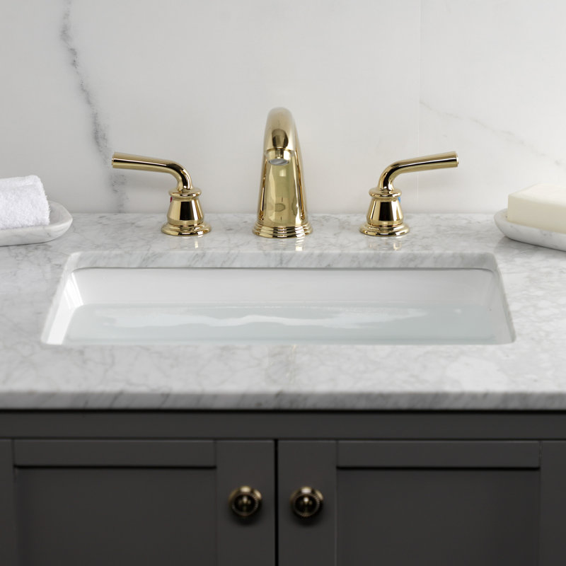Widespread Bathroom Faucet with Drain Assembly