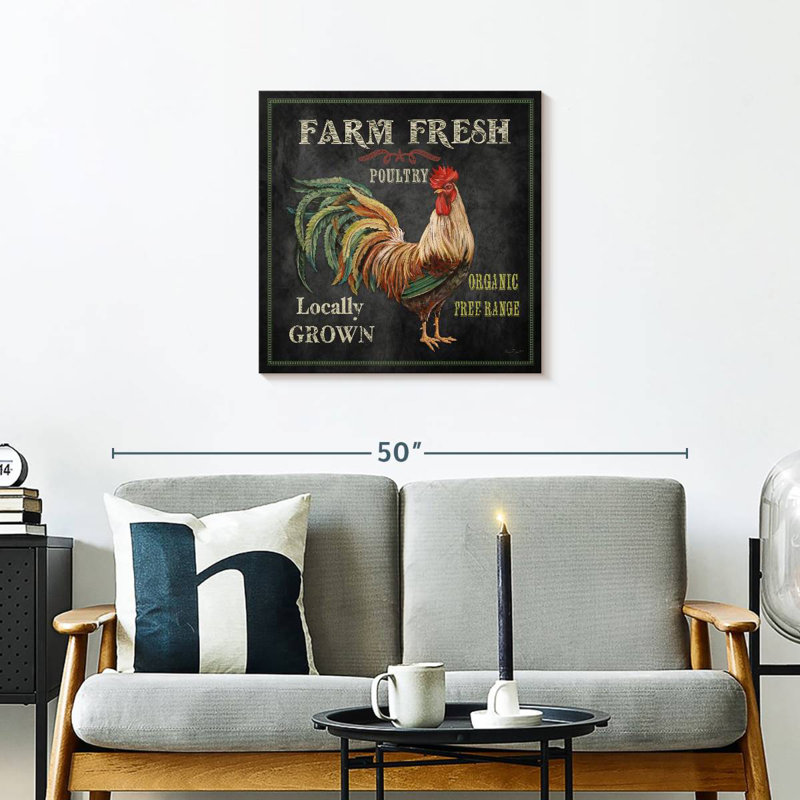 Coq frais de la ferme, H 24 po x l 24 po