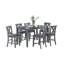 Table de salle à manger grise de style moderne 6X chaises 7Pcs ensemble de hauteur de comptoir Coussin siège clouté X-Cross dossier Mobilier de salle à manger