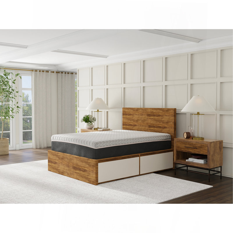 Matelas en mousse viscoélastique 12 pouces hybride infusé de cuivre, Grand lit