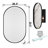 20X34 Inch Bathroom Wall Cabinet, Recessed Oval, Matte Black Metal Frame With Mirror And Adjustable Shelves, Easy To Install Oval Storage Inch, Functional Unit-1771506278
