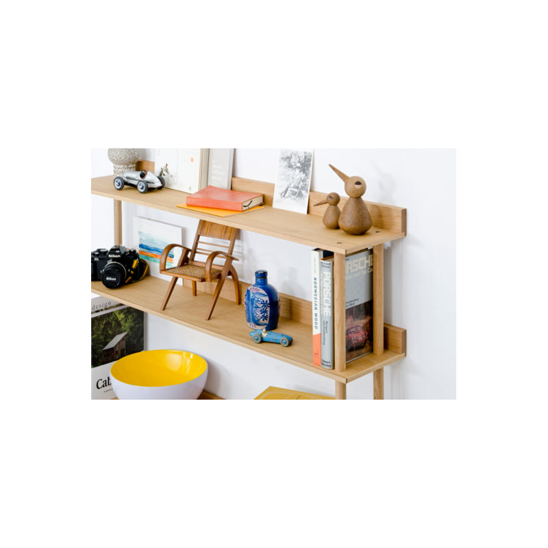 3 Piece Oak Solid Wood Accent Shelf, Natural