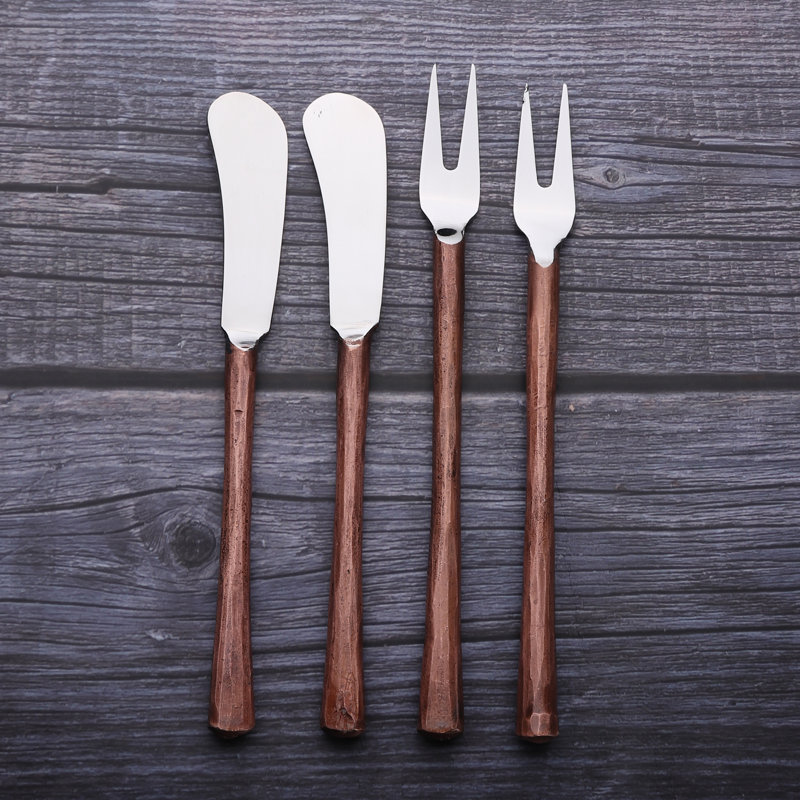 Inox Artisans Medicki Cheese Fork & Spreader 4 Pc. Set