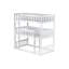 Lit superposé détachable blanc en bois d'hévéa avec échelles et garde-corps pour lit simple-1597112874