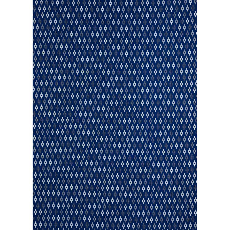 Schumacher x Molly Mahon Dash Fabric, Blue/ Dark Blue/ White