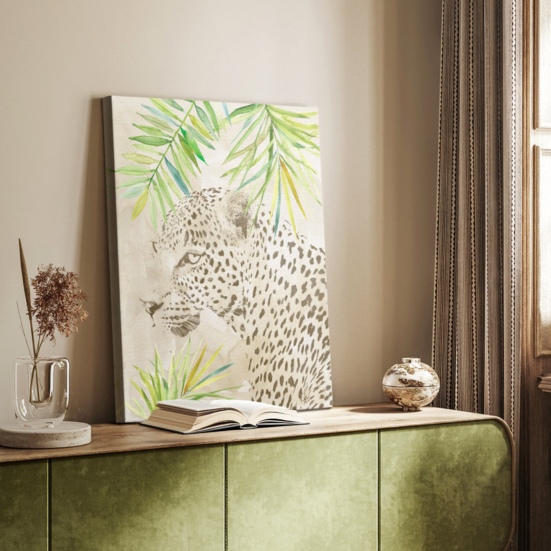 Boho Jungle Cat II -Galery Enveloppé Cavas, H 27 po x l 18 po