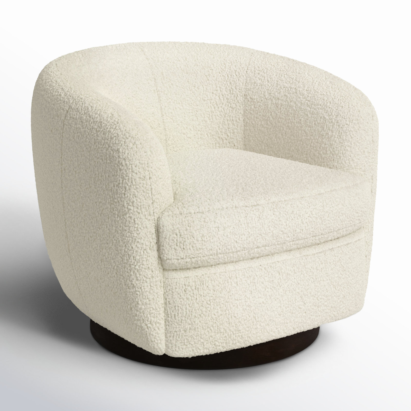 Marcy Swivel Barrel Chair, White