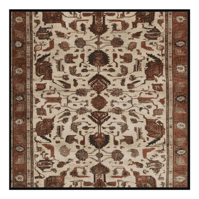 Machine Washable Persian Brown Area Rug