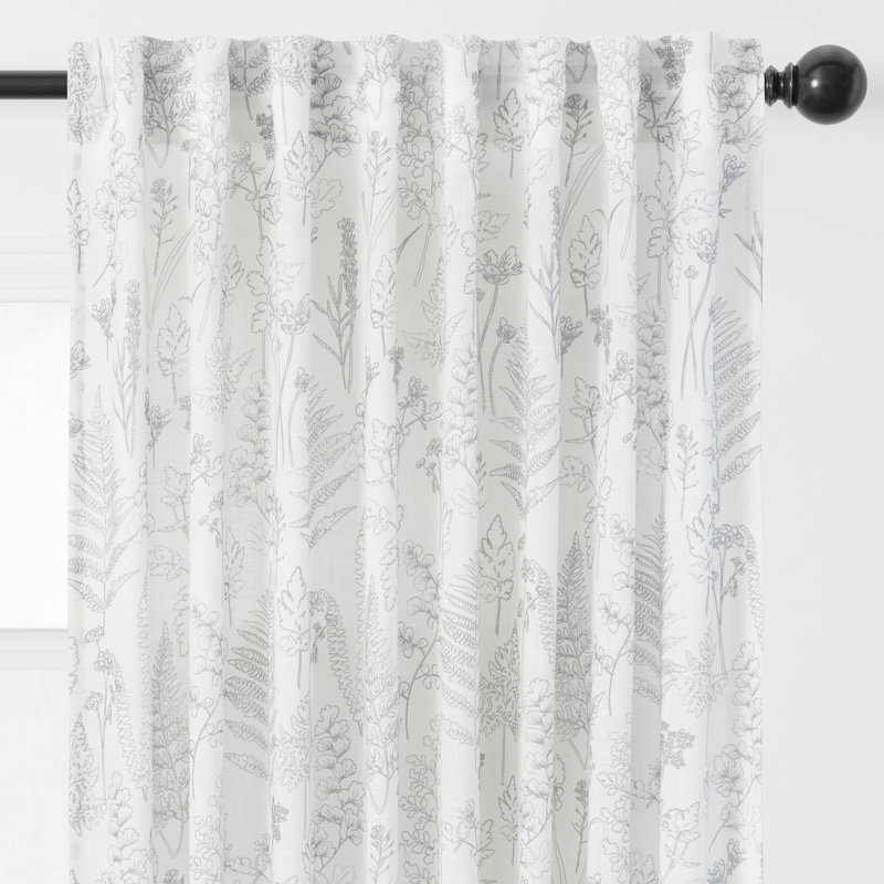 Kinbrae 2-Panel Print Soft Textured Light Filtering Curtain - 3-In-1 Back Tab, Rod Pocket, Ring Tab, 52" W x 108" L