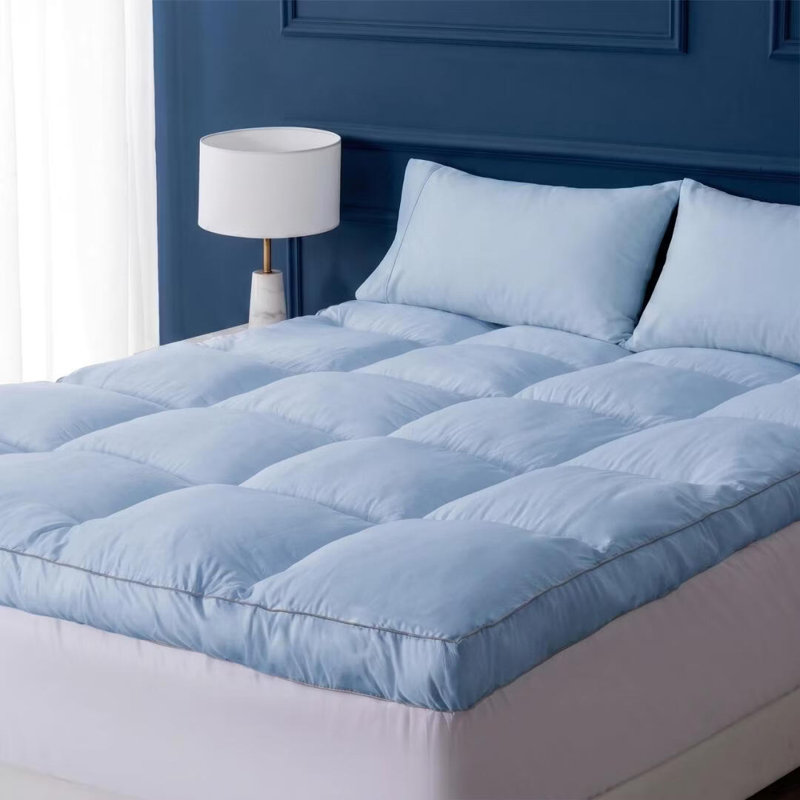 Surmatelas moelleux de 4 po pour dortoir et université, surmatelas respirant rafraîchissant avec sangles élastiques, certifié OEKO-TEX®
