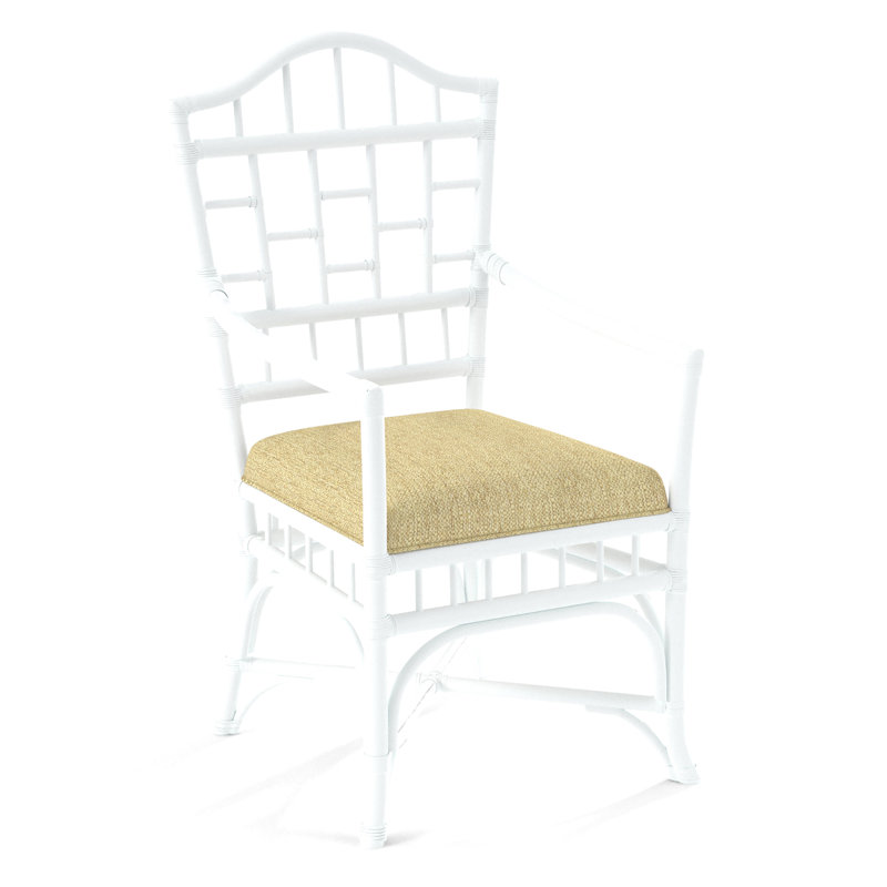 Chaise avec accoudoirs Chippendale, Performance beige sucre; 0863-93, Saule