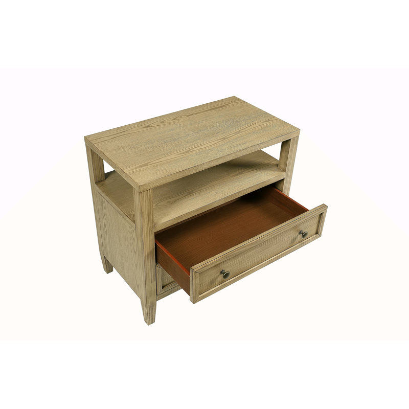 Table de chevet 2 tiroirs 1pc avec tablette ouverte