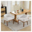 Chaise de salle à manger demi-siècle moderne avec accoudoirs 27,9 po H - lin beige
