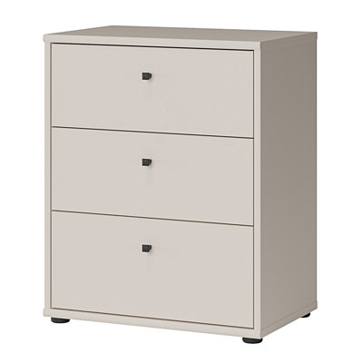 Tekita Modern 3-drawer chest of drawers, small storage cabinet, engineered wood, beige, 54 cm W x 66.3 cm H x 34.8 cm D