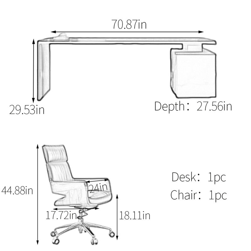 Luxurious Material Harmony Desk