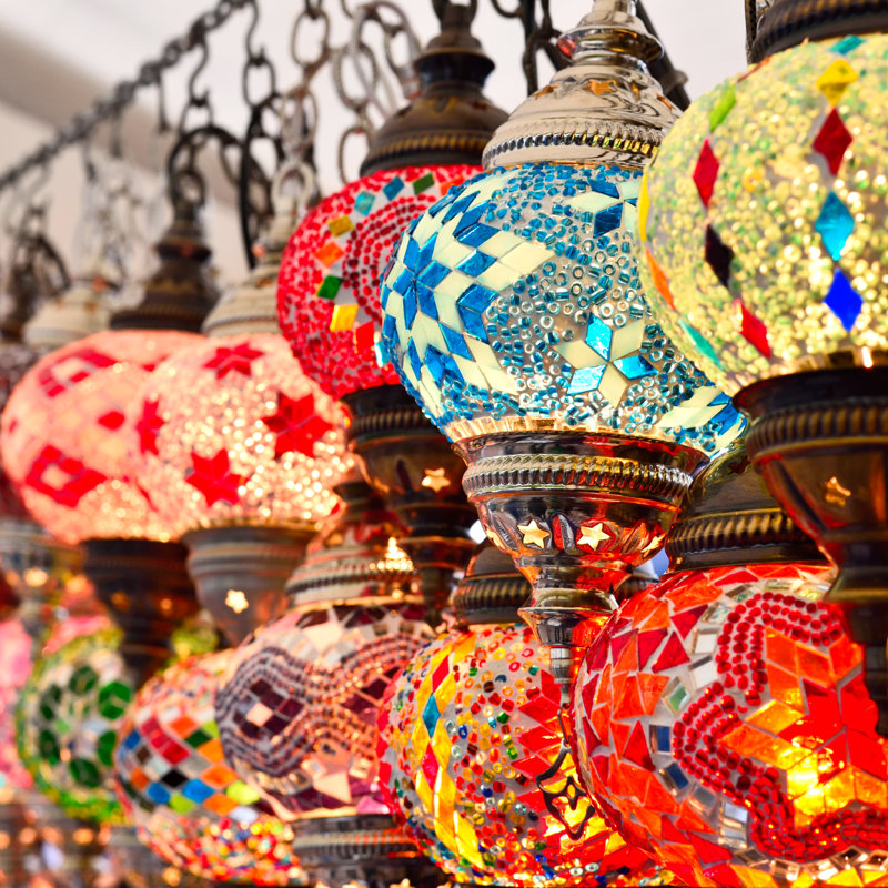 Turkish Or Oriental Lamps On A Bazaar by Eivaisla - Wrapped Canvas Print, 30cm H x 30cm W