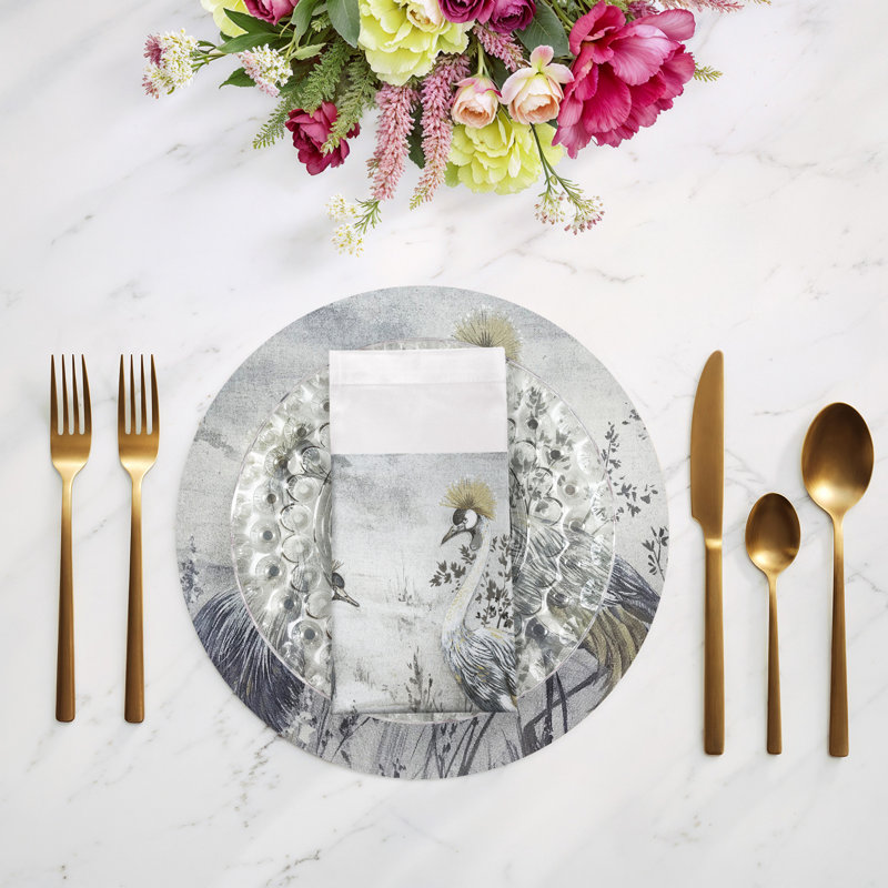 Serviettes de table en satin de coton, Or argenté