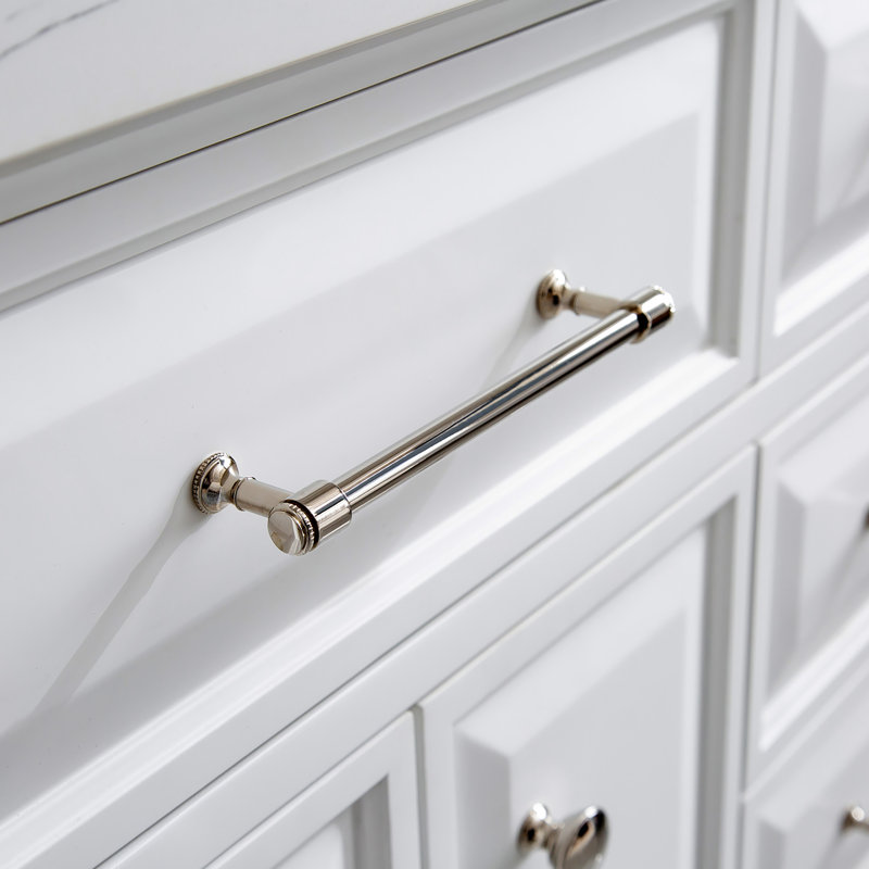 Palace 60'' W Double Vanity, Pure White, Polished Nickel