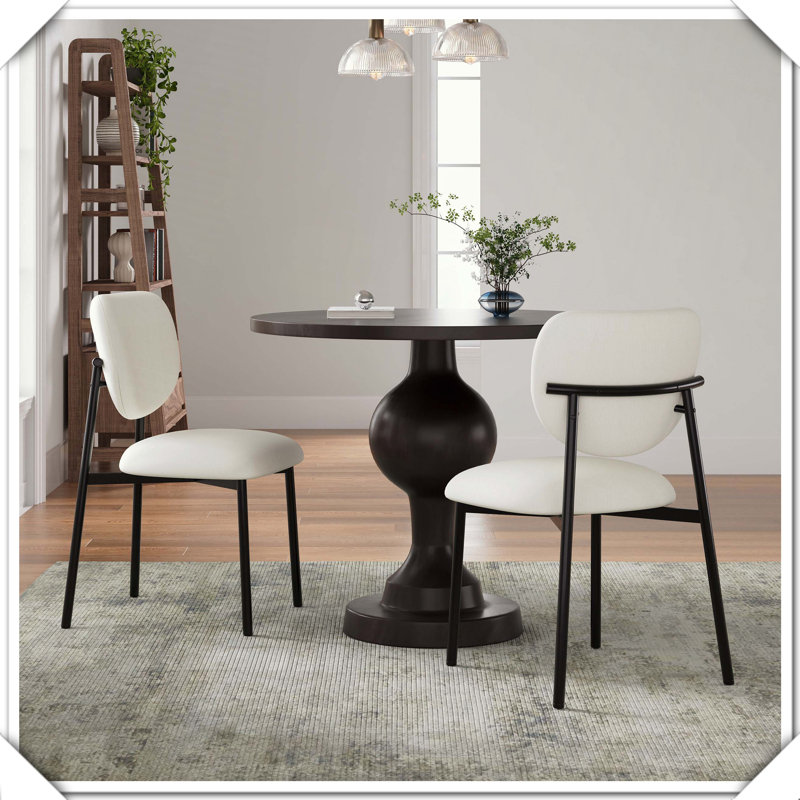 Ensemble de 3 tables de salle à manger rembourrées avec pieds en métal et pratique, durable et élégant