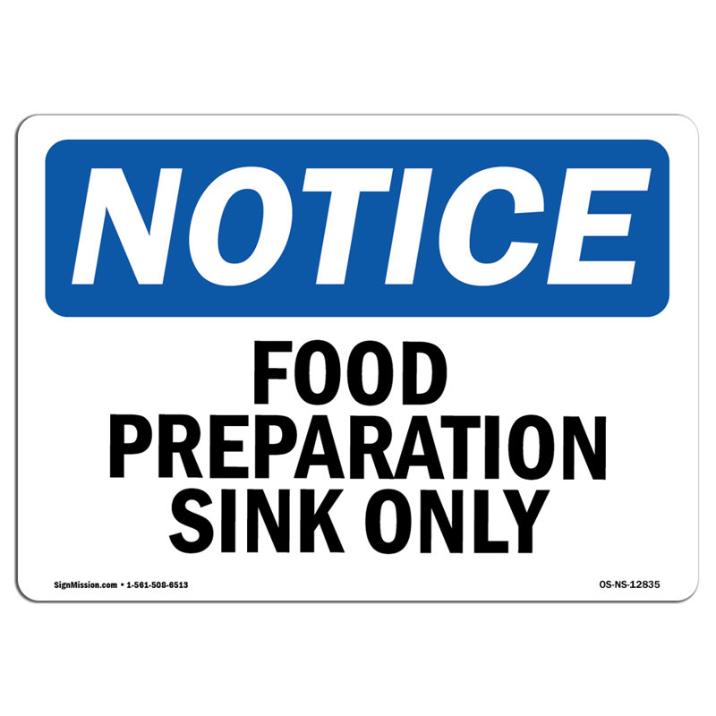 Food Preparation Sink Only, 12" H x 18" W x 0.1" D
