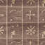 Tibetan Plum Pictogram Brown Area Rug-1750734779