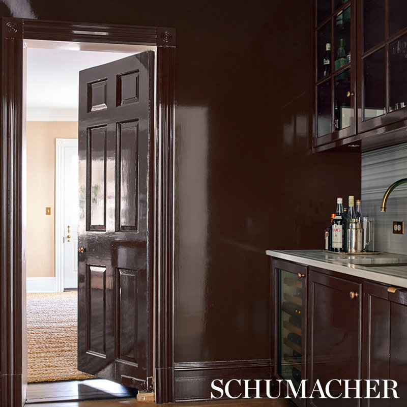 Ace Faux Lacquer Performance Vinyl Wallpaper, Mocha