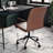 Martha Stewart Taytum Upholstered Swivel Home Office Chair with Integrated Armrests-89812703-89798297