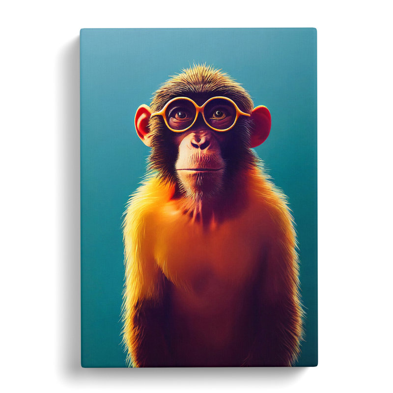 Brainy Monkey - Wrapped Canvas, 50cm H x 35cm W x 3cm D