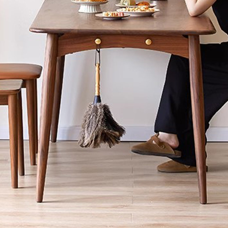 Alvida Walnut Solid Wood Dining Table, 31.49" W x 62.99" L