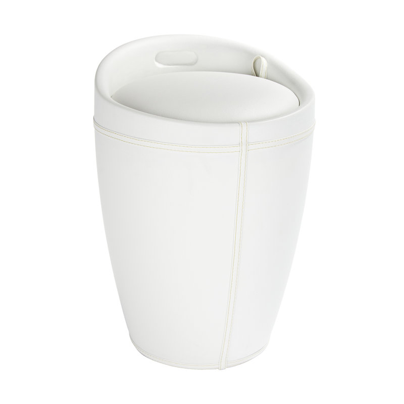 Candy Plastic Laundry Hamper, White