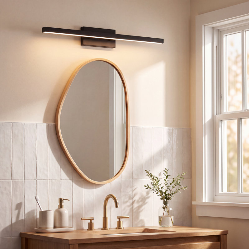 Rochelle Dimmable LED Bath Bar, Black, 3000K