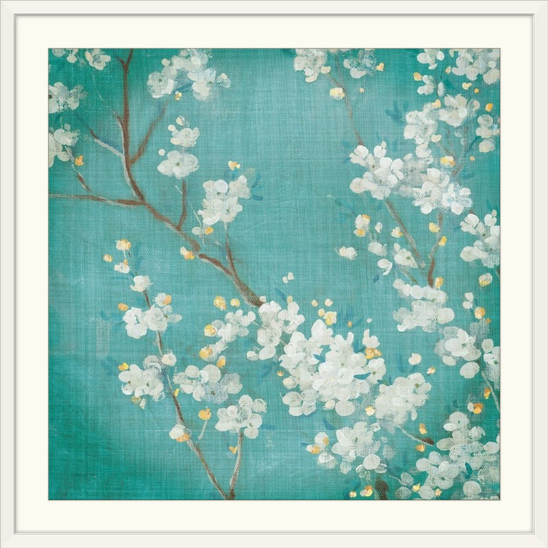 « ii on blue vieilli no oiseau » danhui nai, reproduction d’art White Cherry Blossoms, H 32 po x l 32 po x P 1 po