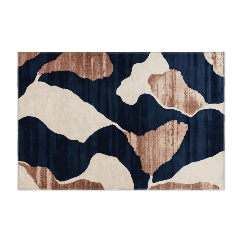 Tapis intérieur et extérieur gris Watercolor, Rectangle 5 pi x 7 pi