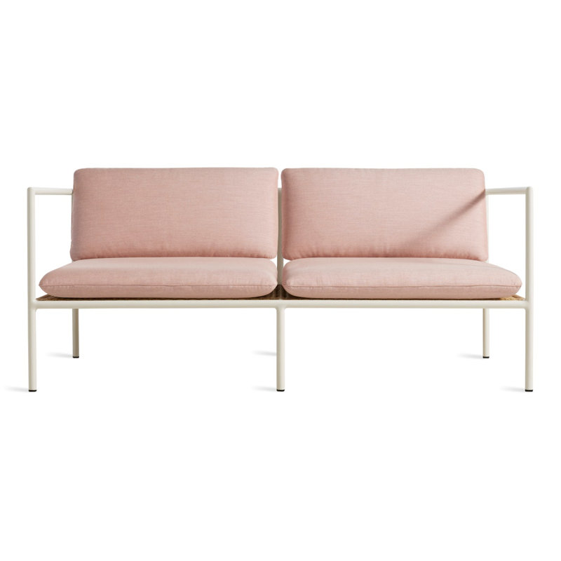 Dog Days 62'' Wide Loveseat with Sunbrella® Cushions, White, Sunbrella Blush