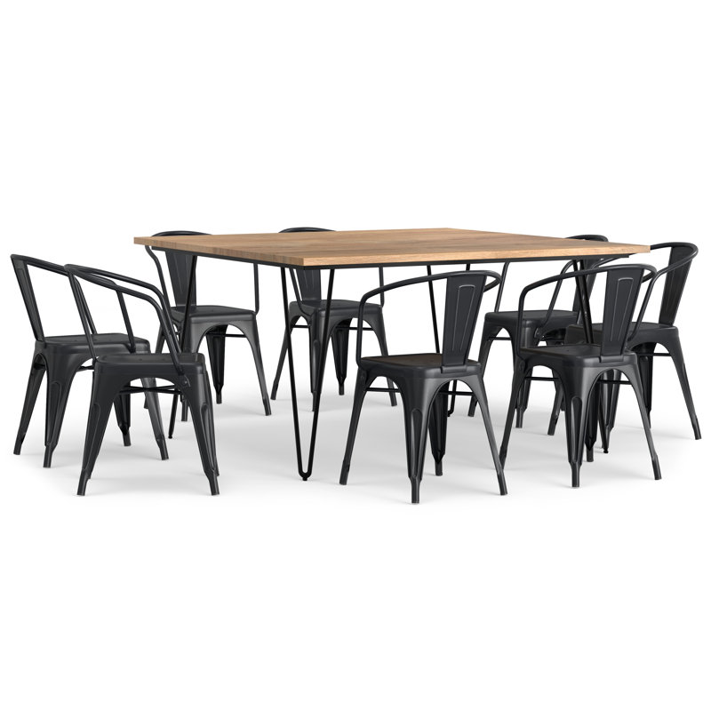 Ensemble de salle à manger Larkin, H 29,50 po x l 54 po x L 54 po, 9