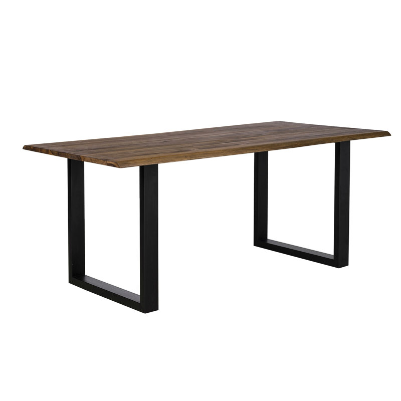 Cleobury Acacia Metal Base Dining Table, 75cm H x 120cm L x 80cm w
