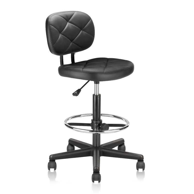 Chaise de dessinateur en cuir véritable Vilho