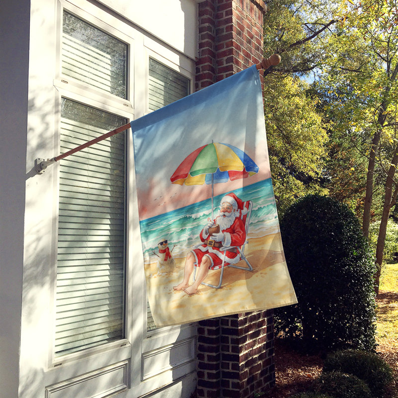 Père Noël sur la plage, drapeau de la maison de Noël, House Size, Père Noël sur la plage