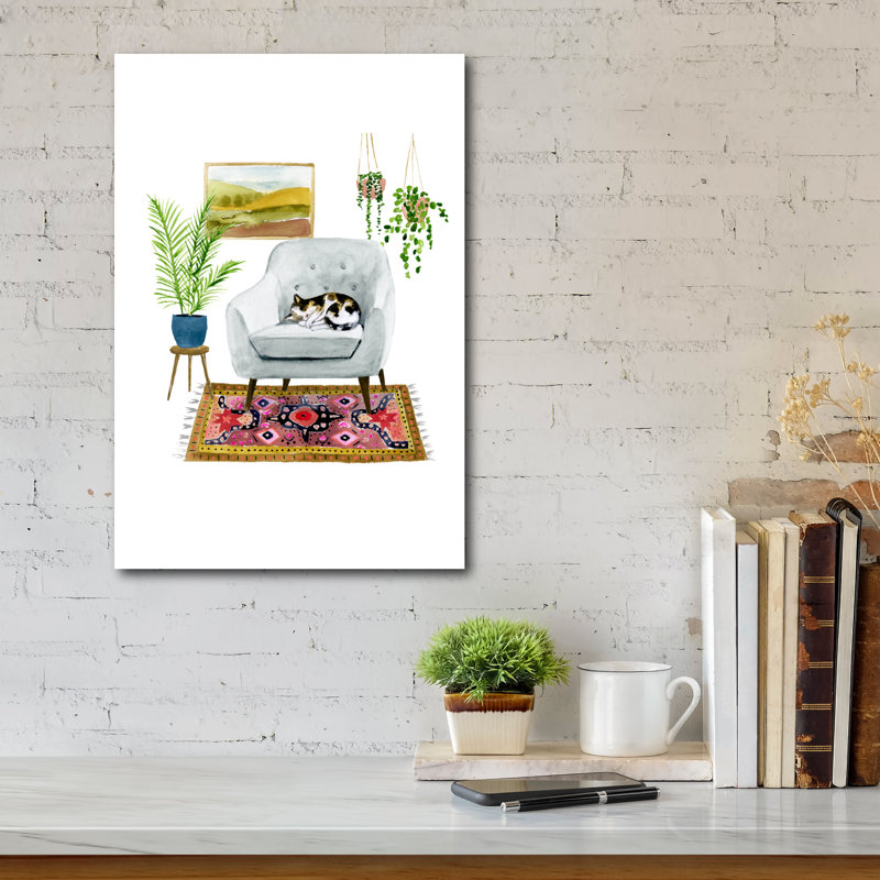 " Cat Nap II " Painting Print, 26" H x 18" W x 1.5" D