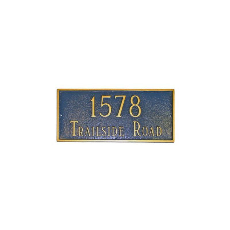 2-Line Lawn Address Sign, Swedish Iron/Silver