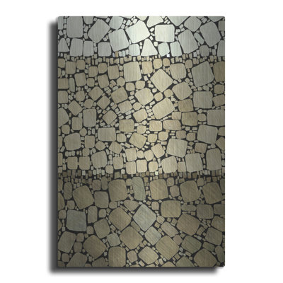 Luxe Metal Art 'Bedrock 1'  by Alonzo Saunders Metal Wall Art, 12" x 16"
