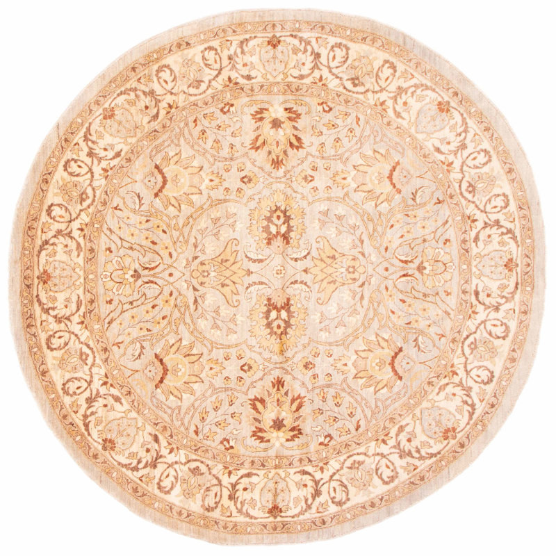 Tapis rond en laine noué à la main de conception unique 10 pi 0 po Chobi Finest